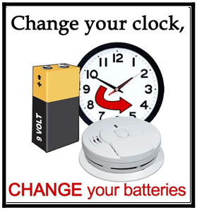 Clock, battery, and smoke detector... change clock and change batteries